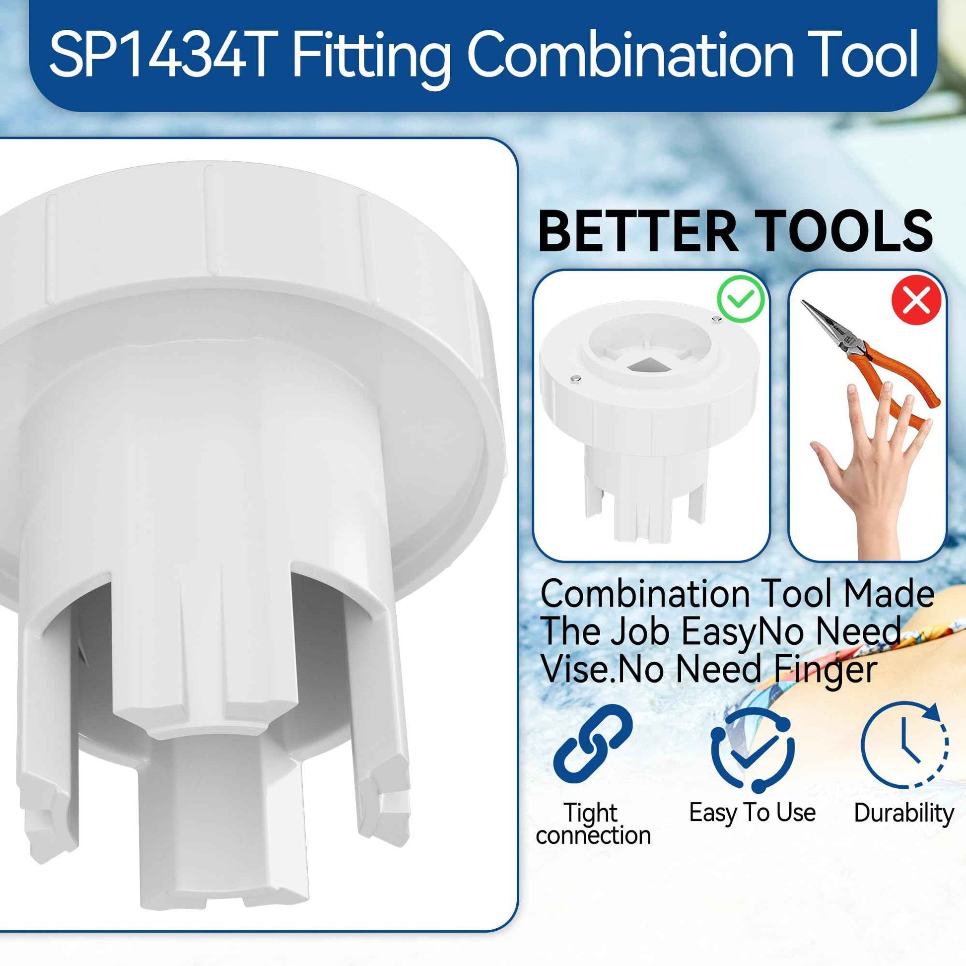 SUFULUNO Pool Hot tub Jet Wrench SP1434T Compatible with Hay-Ward Jet-Air III SP1434 - Pool Jet Removal Tool for Pool Spa Jet Nozzle