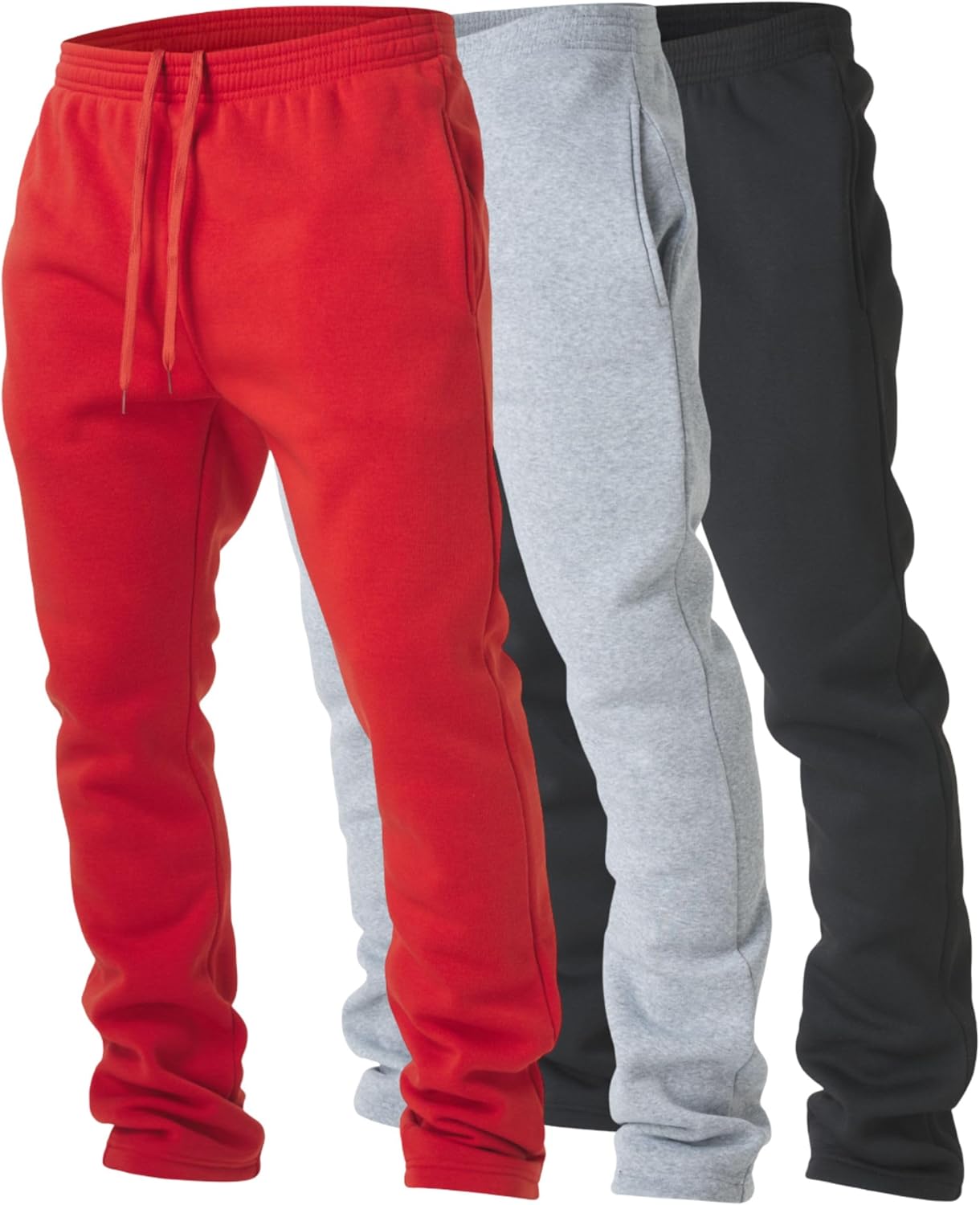 Ultra Performance Men's Fleece Sweatpants - Wide Leg Design with Pockets | 3-Pack for Ultimate Comfort