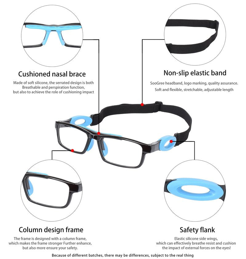 SooGree Squash Goggles, Racquetball Goggles, Safety Glasses for Womens Men, Windproof Outdoor Eyewear, Baseball Running Sports Cycling Goggles