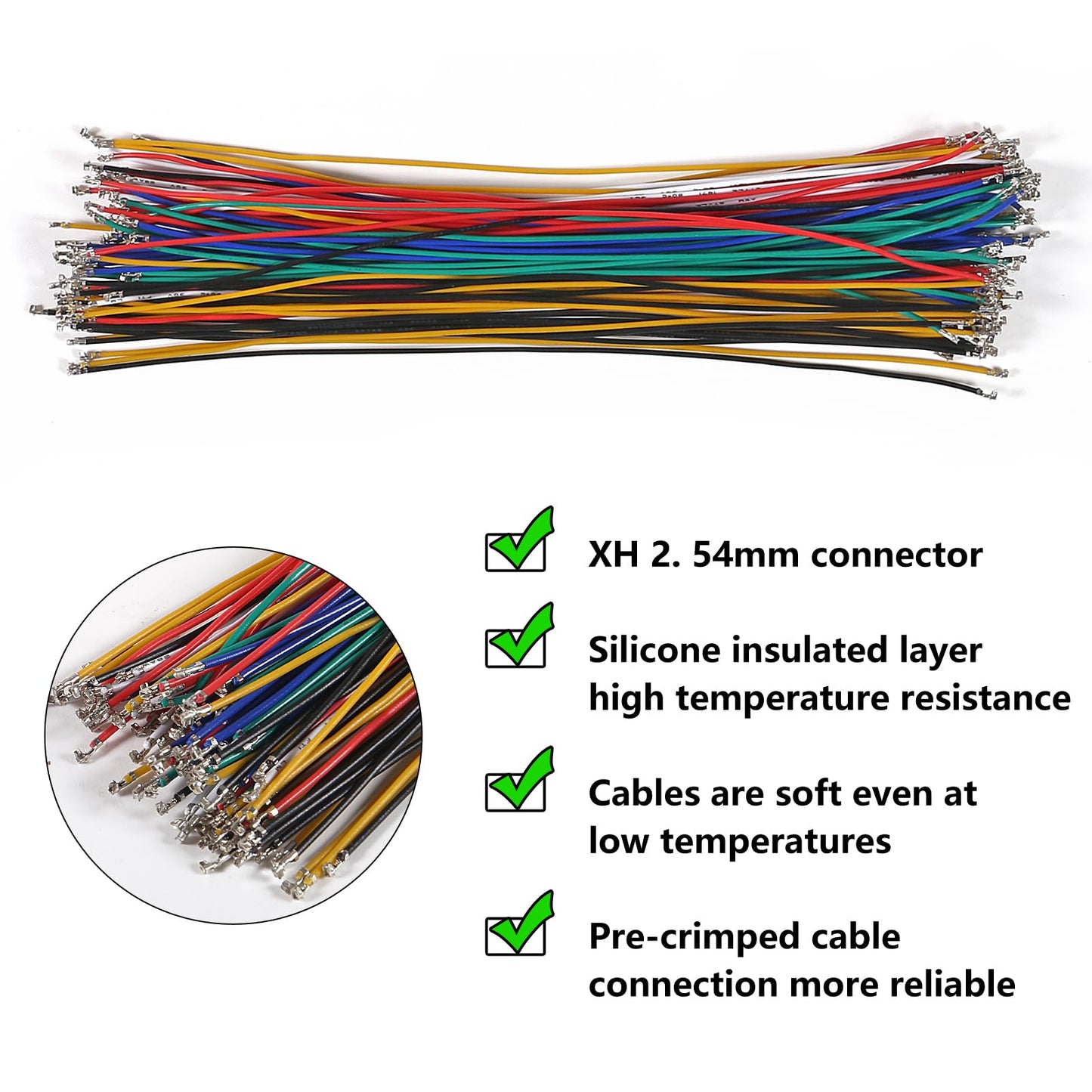 1.25mm Connectors Plug Kit 1.25mm Pitch Connectors and Pre-Crimped Cables Compatible with JST Molex PicoBlade 1.25mm 15cm Pre-Crimped Cable Wire