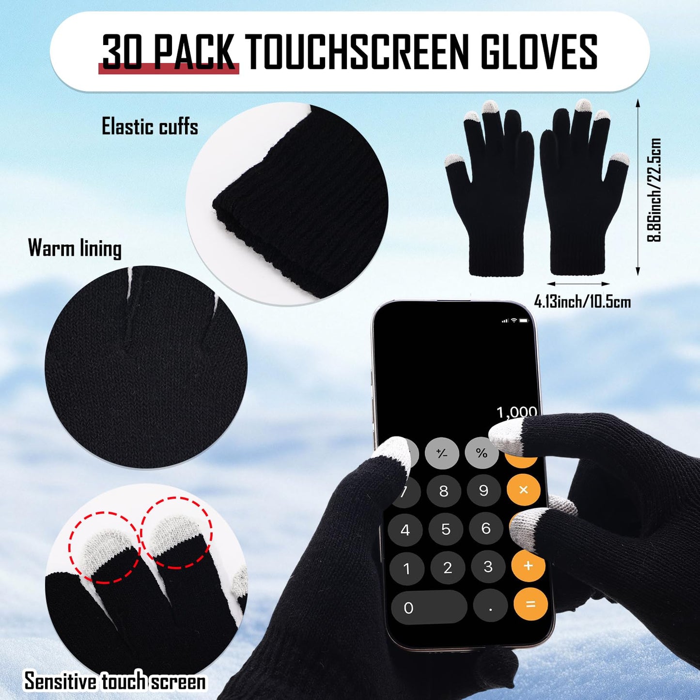 Breathffy 90 Pcs Homeless Supplies Bulk Winter Beanies Hat Fleece Scarf Touchscreen Gloves Set for Women Men Charity Donation