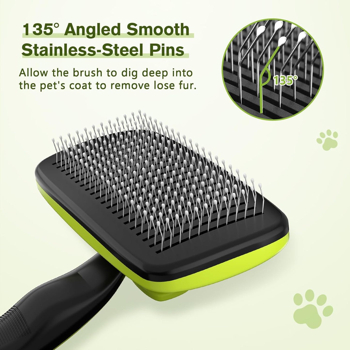 Pecute Self-Cleaning Slicker Brush - Lightweight Grooming Tool for Dogs, Cats & Rabbits | Removes Loose Fur