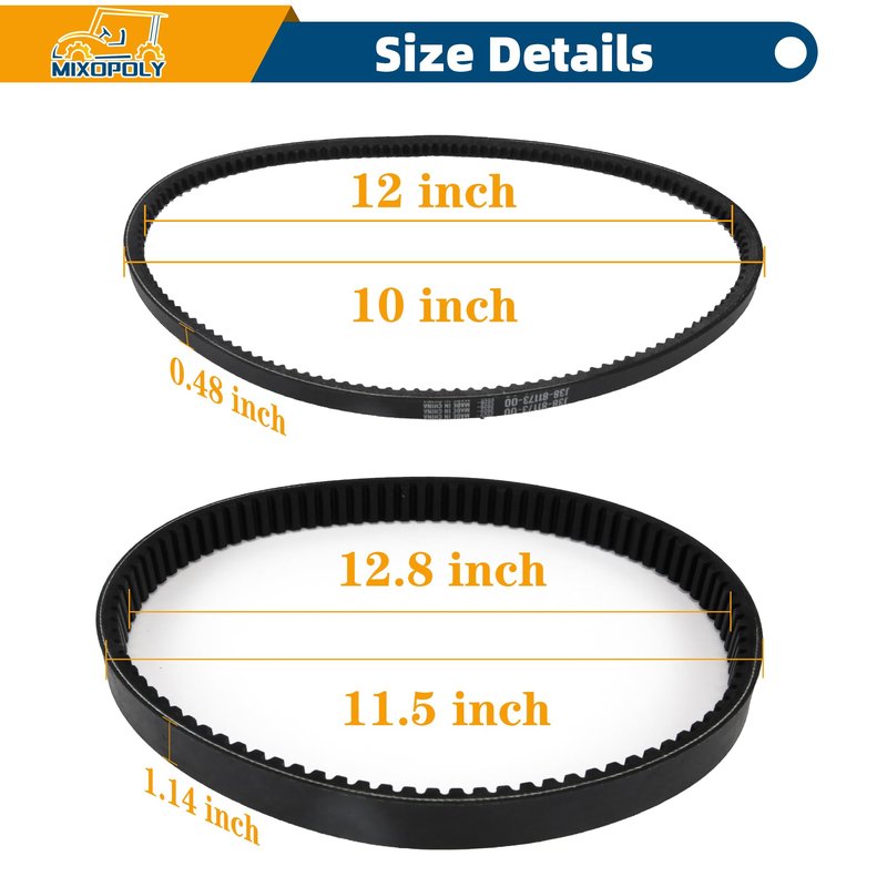 Mixopoly Starter Generator Belt & Drive Belt Kit for Yamaha G2, G5, G8, G9, G11, G14, G16, G22 and 2012-up G29 Gas Golf Cart, Replace OEM J55-G6241-00 J55-H1173-00 JN6-H1173-00