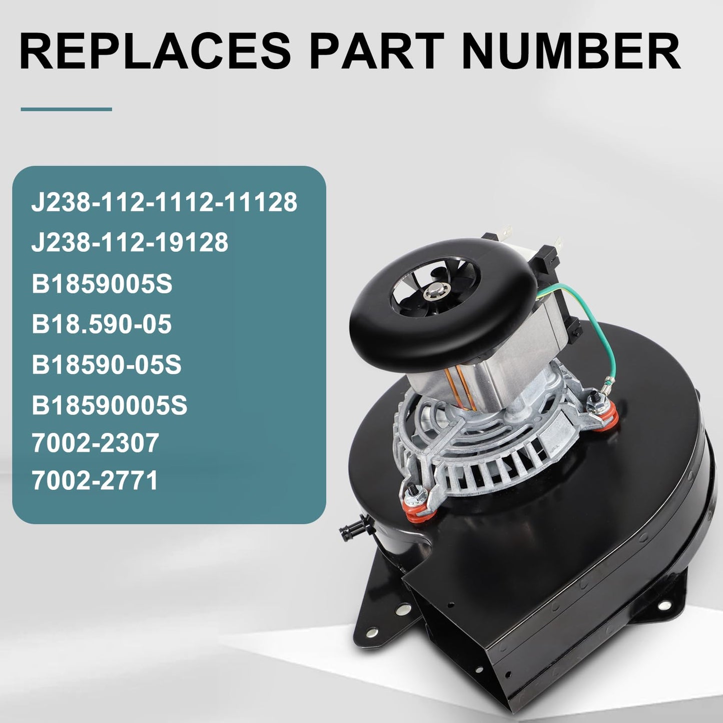 Criditpid Furnace Draft Inducer Blower Fan Motor Replacement for Jakel J238-112-11128, J238-112-11258, Goodman B1859005S, B1859005.