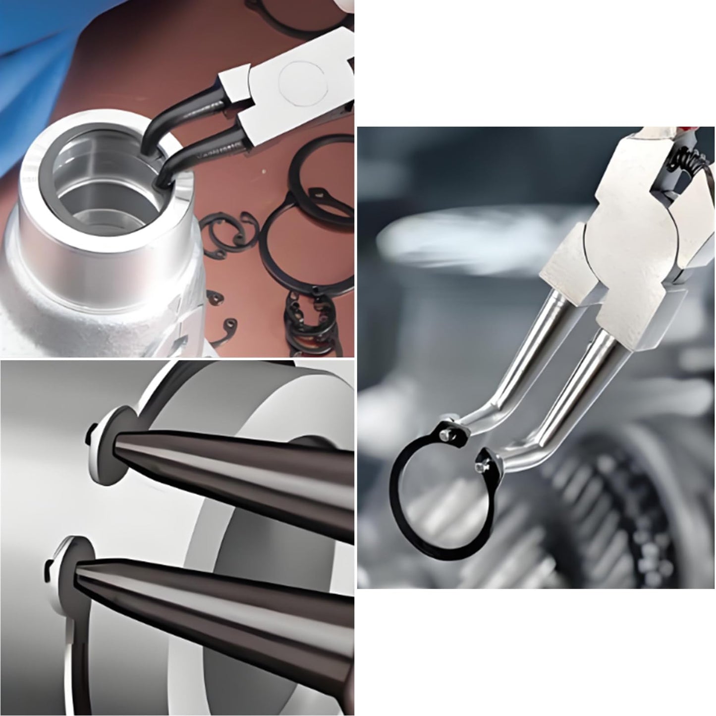 Aienxn 330PCS 304 Stainless Steel Snap Rings Assortment Kit, E Clips Assortment Kit (1.2MM-10MM) and C Clips Assortment Kit (3MM-14MM), 24 Sizes External Retaining Rings Circlip Snap Ring Kit