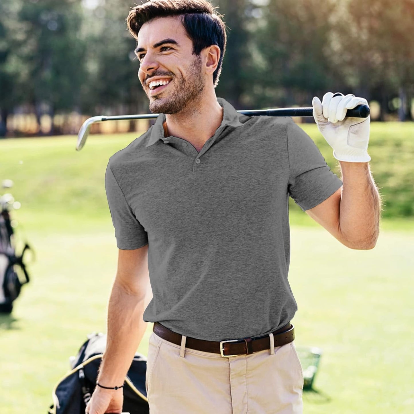 Skiennix Golf Polo Shirts - Casual Moisture-Wicking Quick-Dry Short Sleeve for Men