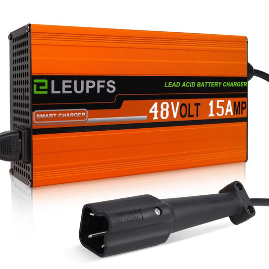 15 Amp 48 Volt Golf Cart Battery Charger, Compatible with Yamaha G29, Drive & Drive 2 Golf Carts, 3-Year Warrnaty, 3-Pin Leaf Plug, 5-7H Full Charge with Upgrade Trickle Charge, Protected Battery