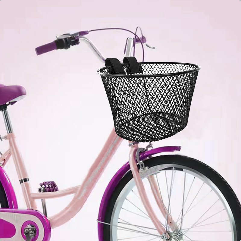 Adult Bike Basket Front, Bicycle Basket for Women, Waterproof Metal Wire Bicycle Basket with Carrying Handle, Suitable for Most Adult Bicycles, Practical Bike Accessories