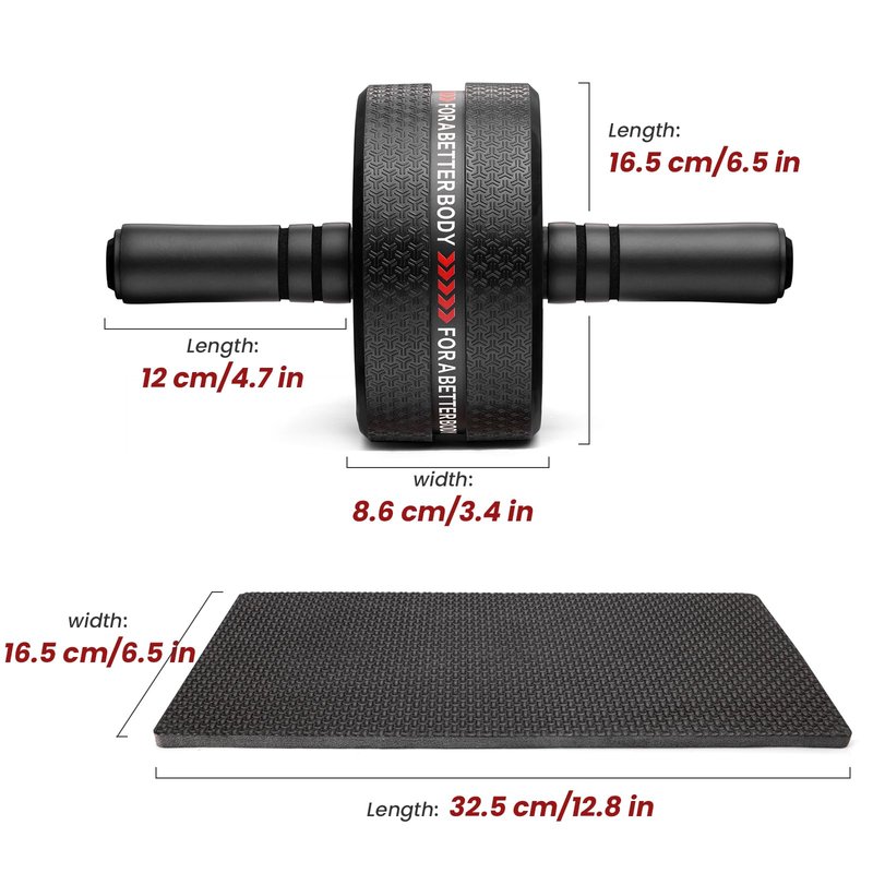 NESOHC-LLEW Ab Roller Wheel. Abdominal Training Roller for Men/Women, Abdominal Wheels Widened to 3.4 ", Rubber Tread of The Abdominal Wheel Upgraded, Max Weight 490 lbs