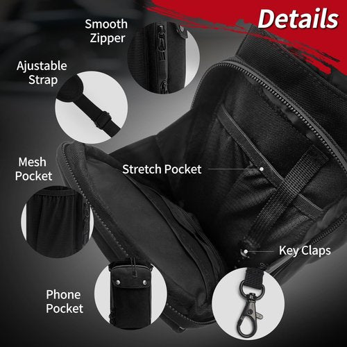 Heavy-duty Magnetic Gym Bag for Men &Women with Multiple Pockets,Magnetic Bottle Bag Included 4 Built-in Strong Magnets, Ideal for Gym,Sports Activities (Black,No Bottle)