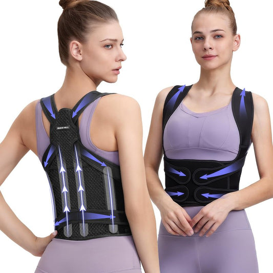 ZIMAOSHAN Posture Brace for Women & Men - Adjustable Back Brace for Spine Alignment, Shoulder Support, and Pain Relief from Scoliosis & Hunchback – Comfortable Posture Corrector Brace (Medium)