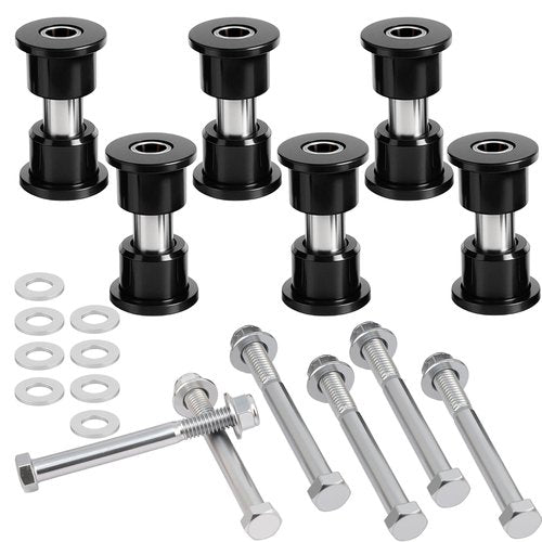 RIZINKART Leaf Spring Bushing Kit with Screw Nut for Ezgo TXT 1994-Up, and Medalist Gas/Electric, Golf Cart Rear Leaf Spring Polyurethane Bushing and Sleeves, OEM No. 70289G01 70291G02