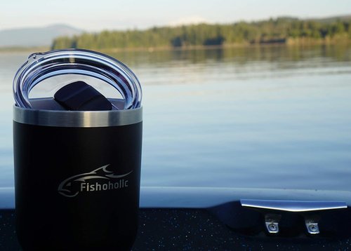 Fishoholic Tumbler - 20oz/30oz Stainless Steel Mug with Magnetic Slide Lid | Double Wall, Vacuum Insulated for Hot & Cold Drinks