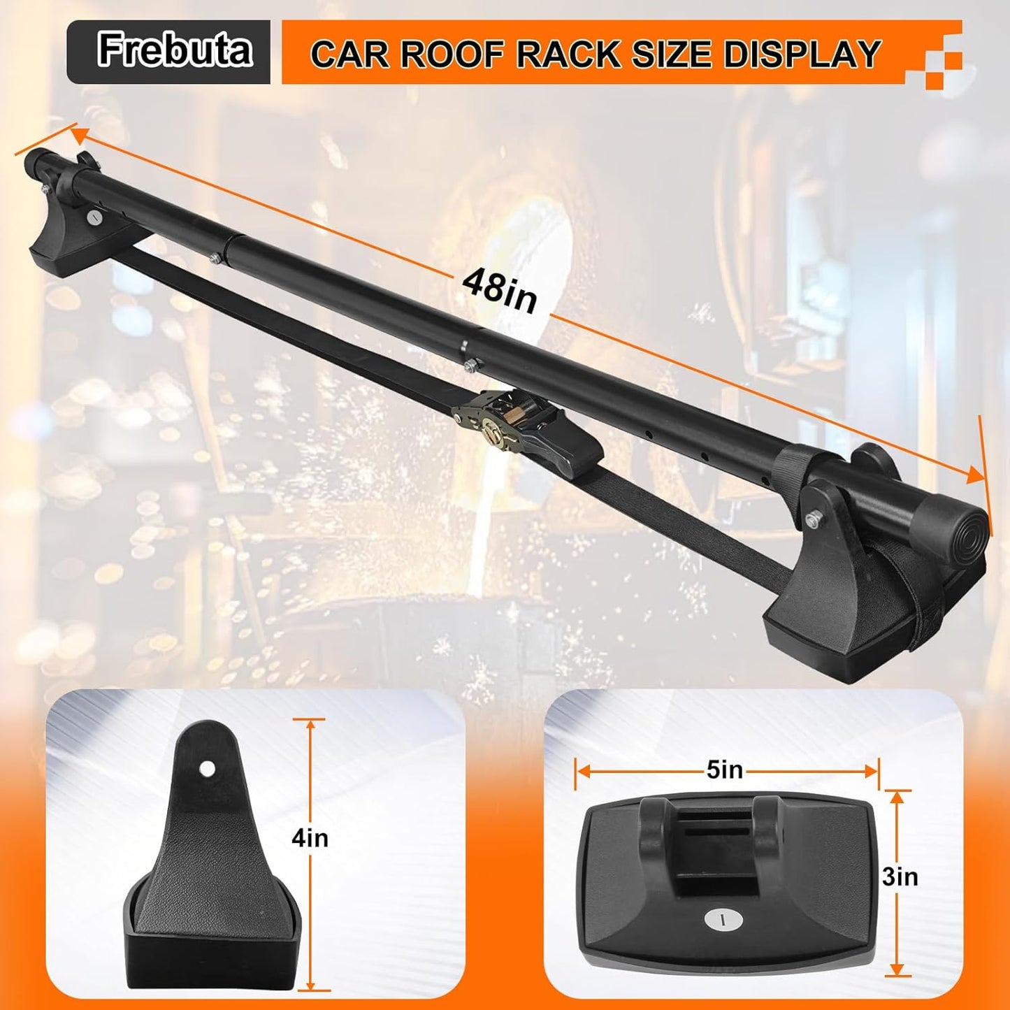 Skiennix 48-Inch Car Roof Rack Cross Bars - 220lbs Capacity for Compact Cars | Durable Anti-Warping Design