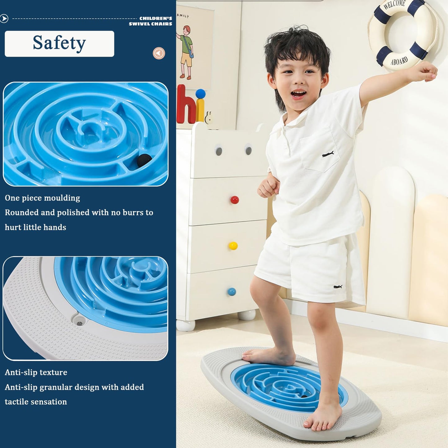Balance Board Maze,Swing Maze Balance Board with 3 Interchangeable Turntables and 2 Balls for Exercise,Physical Therapy and Recreation