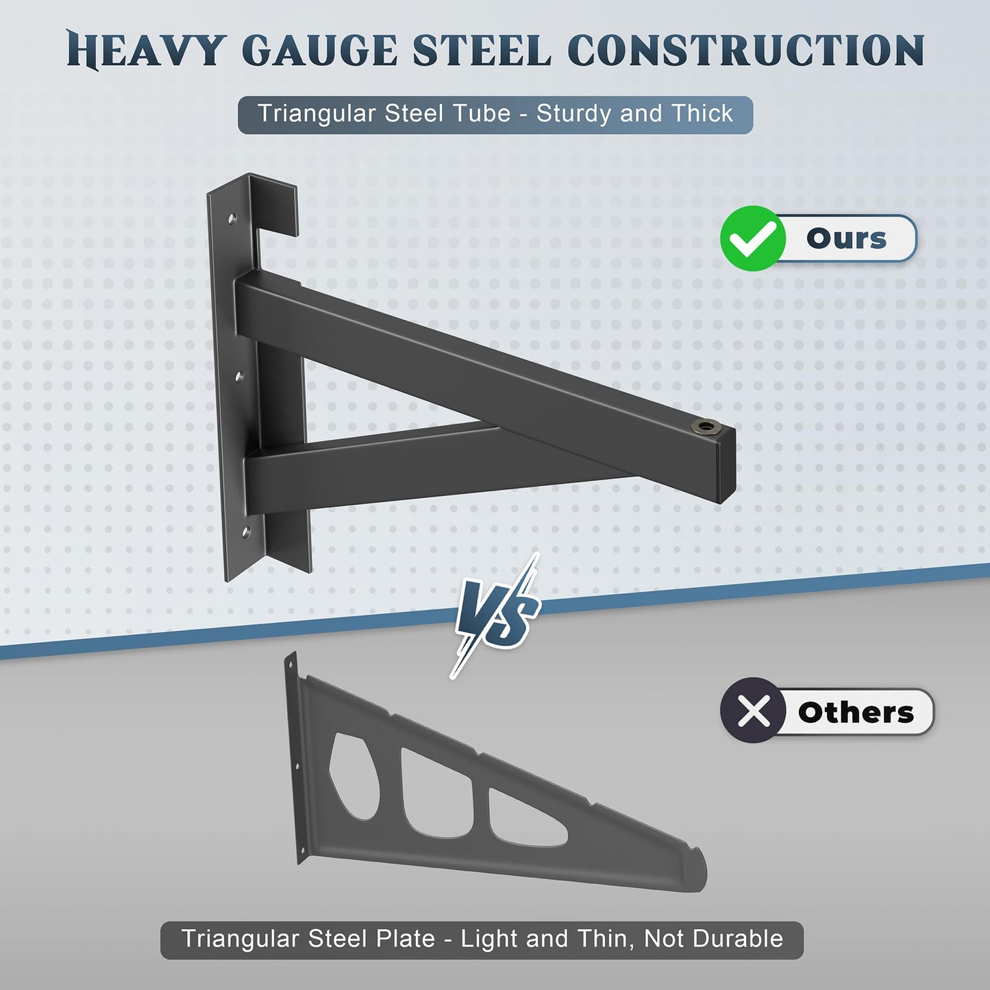 Jusgym 2 Pack Heavy Duty Garage Wall Shelving Set (1x4ft), Wall Mounted Garage Shelves 500lbs Capacity, 12"x48" Shelf Storage Rack Floating Shelves, Black