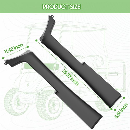 10L0L Golf Cart Rocker Kick Panel Set for Yamaha G29 Drive, Replaces OEM Part Number# JW1-K818A-00-00, JW1-K818B-00-00