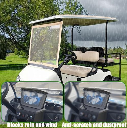 Ajqxh 2PCS Golf Cart Touchscreen Cover with Touchable Function,Waterproof,Washable and Reusable Touchscreen Covers for Golf Cart