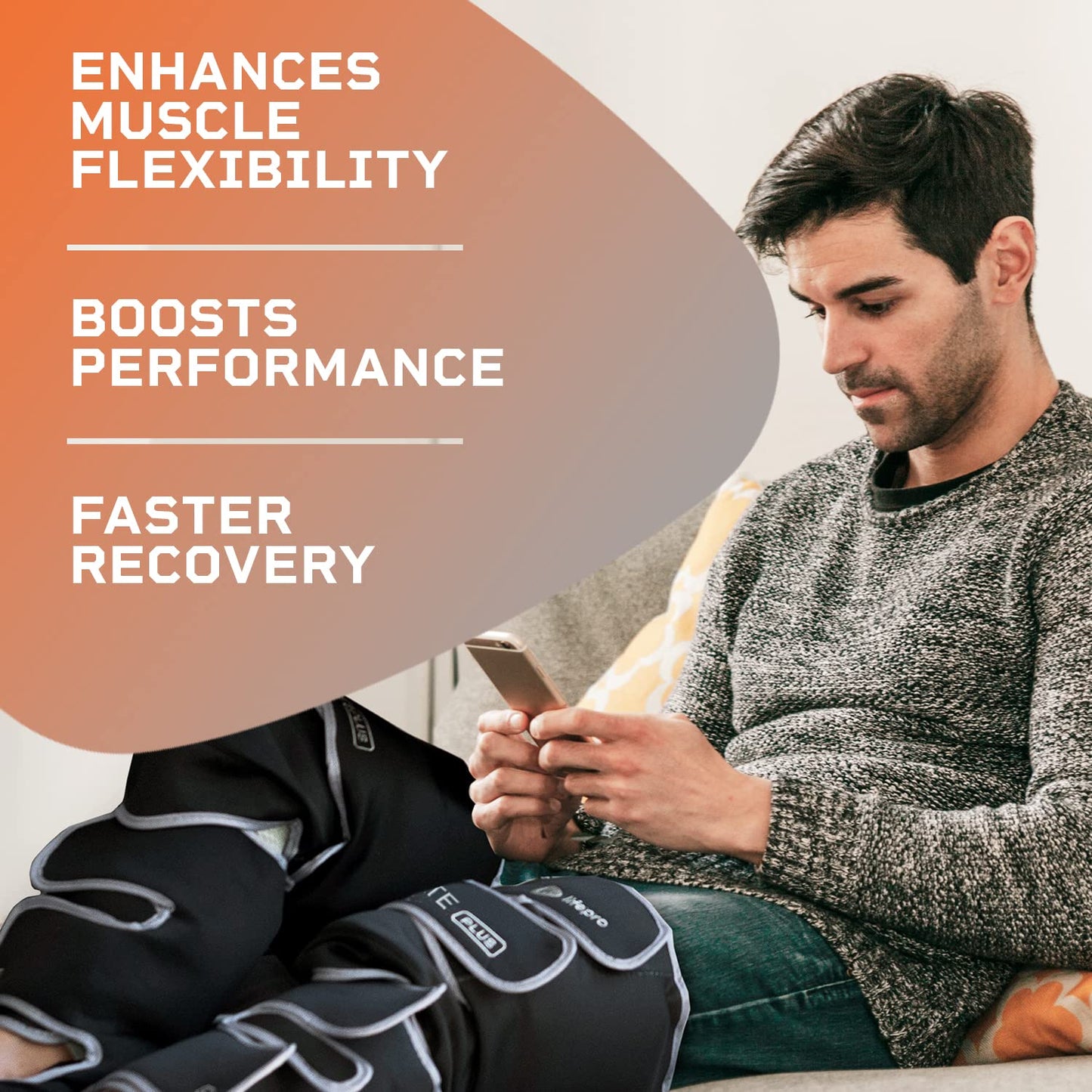 LifePro Leg Massager, Foot and Leg Compression Massage - for Calf and Thigh Circulation with Heat and Compression for Foot & Knee Pain Relief for Soreness and Stiff Joints Recovery Leg Massager