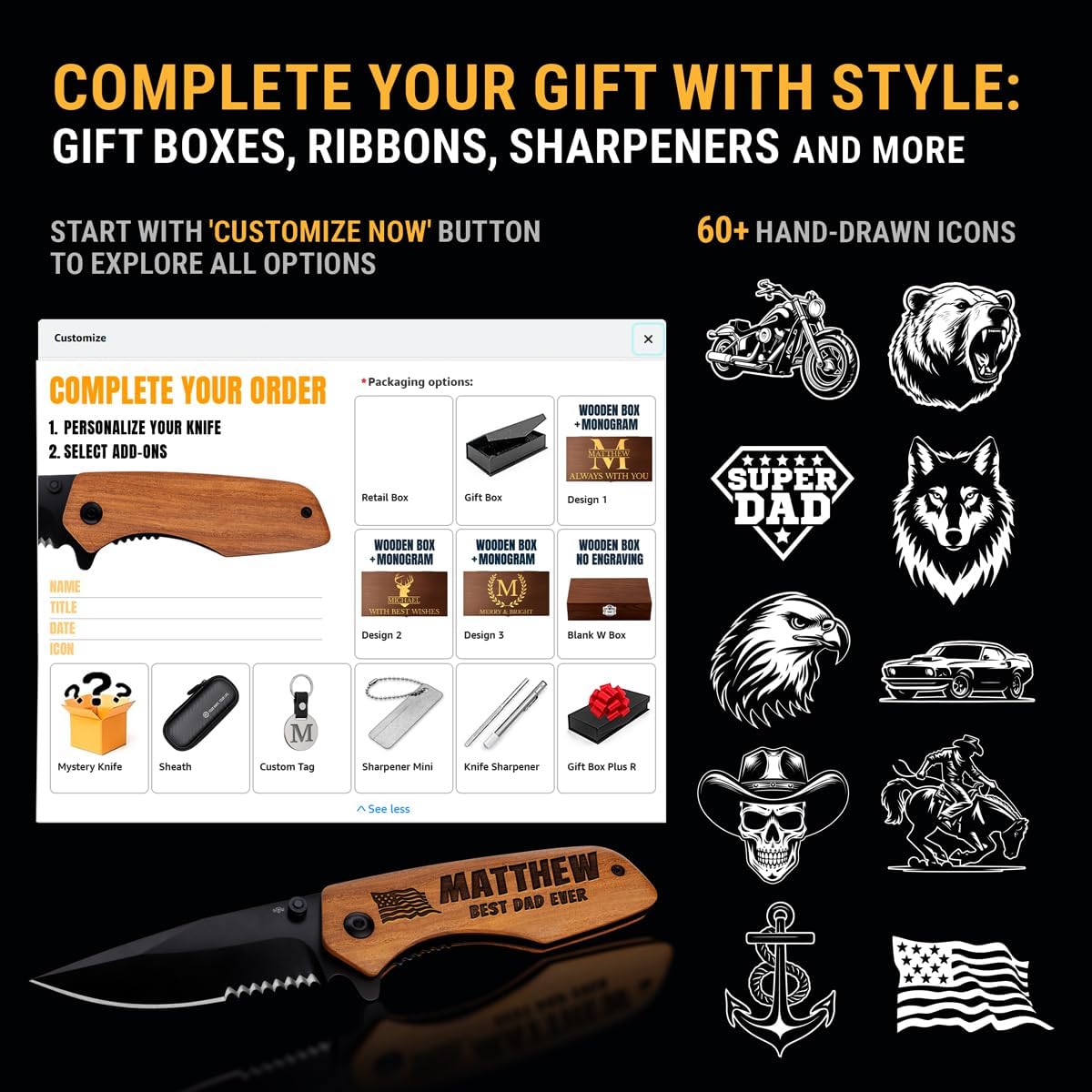 Skiennix Custom Knife - Personalized Engraved Gifts for Men & Women - Ideal for Birthdays & Anniversaries
