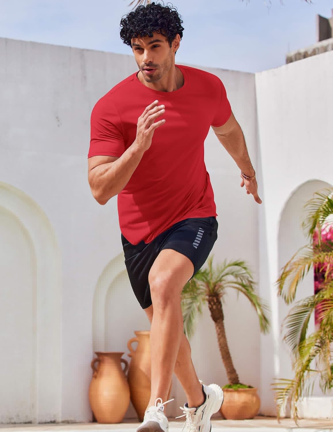 COOFANDY Men's UPF 50+ Swim Shirt - Short Sleeve Rash Guard | Quick-Dry Beach T-Shirt, Breathable