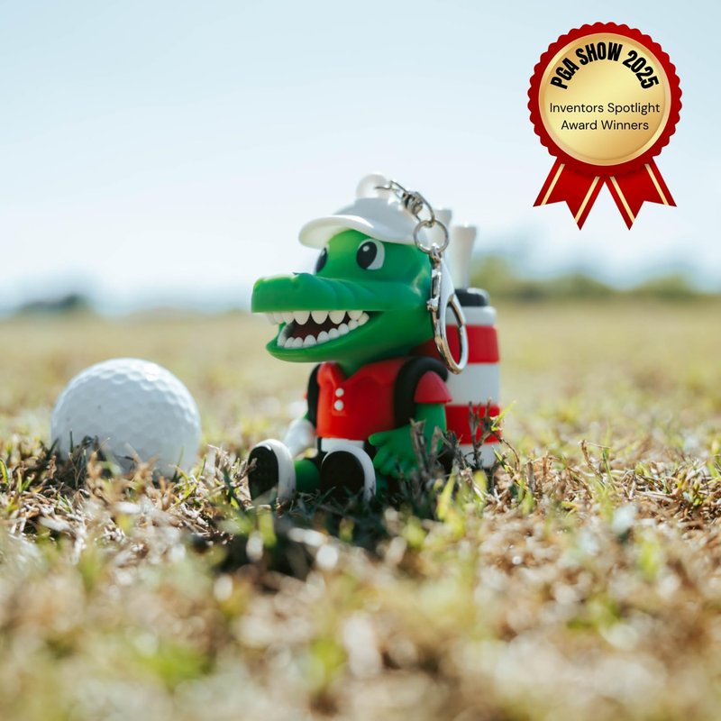 VannyVee Sports Animal Caddy Golf Tee Holder, Silicone Golf Bag Accessory, Holds 4 Tees, Includes 8 Golf Tees, Unisex Adult, (Gator Caddy)