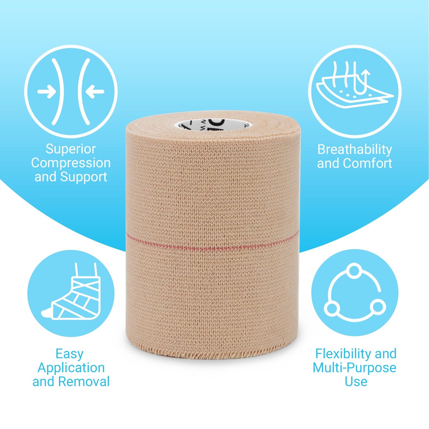 OK TAPE Elastic Adhesive Tape Bandage Tape Wrap 4 Inch Wide 4 Rolls