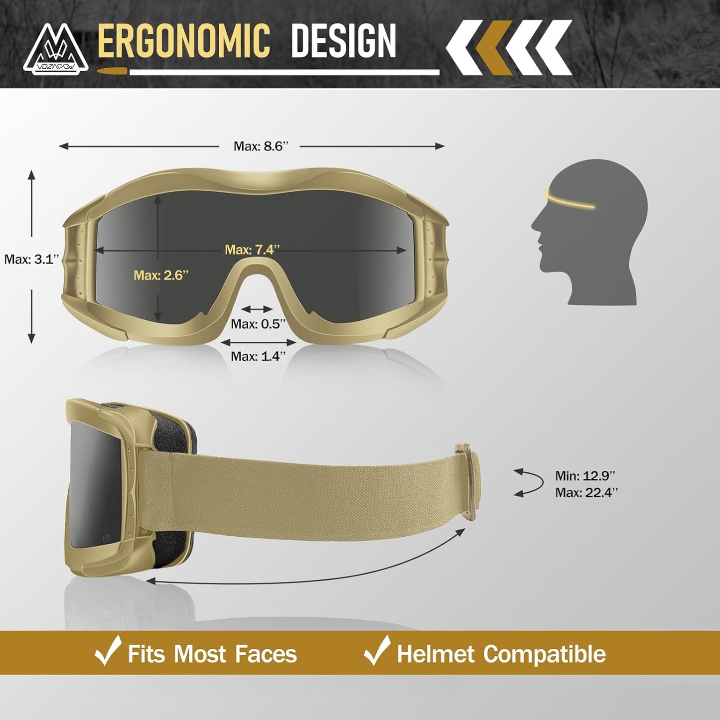 Skiennix Airsoft Goggles - Anti-Fog Safety Glasses | ANSI Z87.1 Certified & Impact Resistant