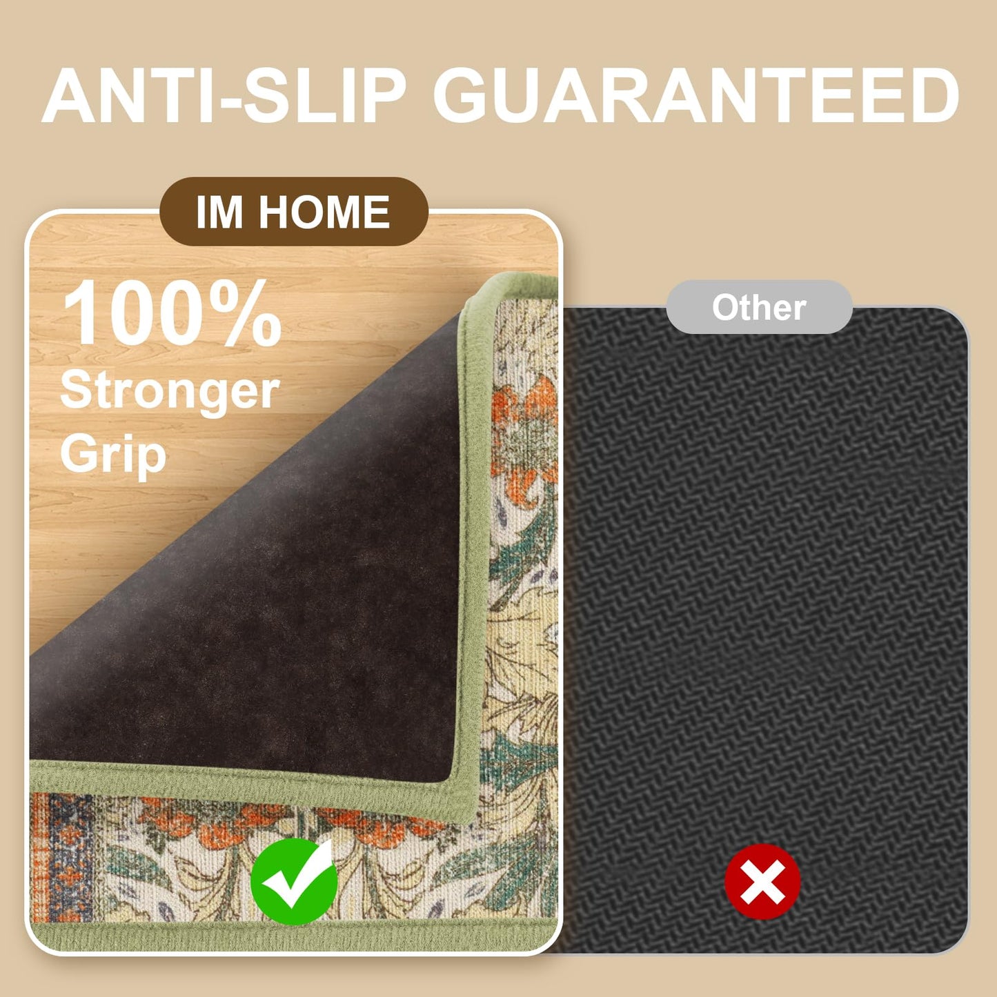 Non Slip Stair Treads for Wooden Steps Indoor, Sage Green, 15pcs, 30"X8", Soft Carpet Mat, Machine Washable Boho Carpet Treads with Reusable Adhesive Backing, Safety Stair Tread for Dog, Kid, Elder