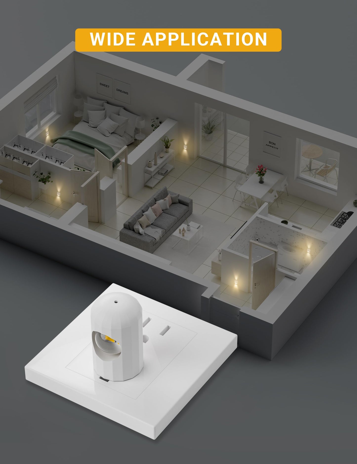 GEPLAD LED Night Light Plug-in Wall Outlet Light, 5000K Daylight,Ambient Lighting,Nightlight for Bedroom, Bathroom, Nursery, Hallway, Kitchen 6 Pack