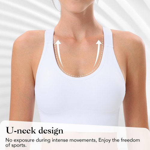 Sports Bra for Women High Support, High Impact Sports Bra Adjustable Supportive Wireless Gym & Yoga, White, Large(US, Alpha, Large, Regular, Regular, White)