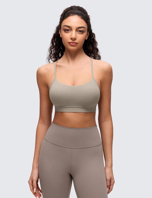 CRZ YOGA Butterluxe Sports Bra for Women - Padded Racerback, Low Impact Yoga Top | Comfortable Fit