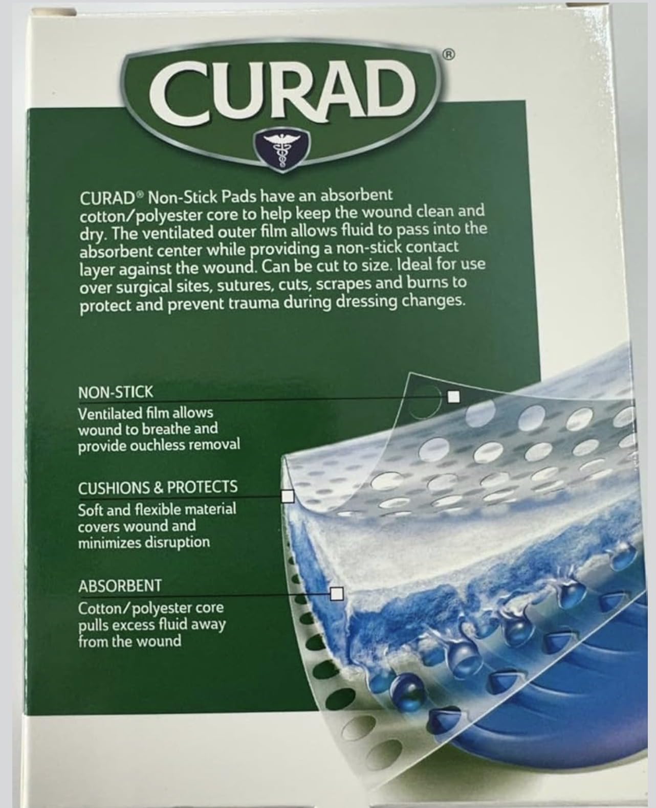 Curad Non-Stick Pads, 3 Inches X 4 Inches 10 Count