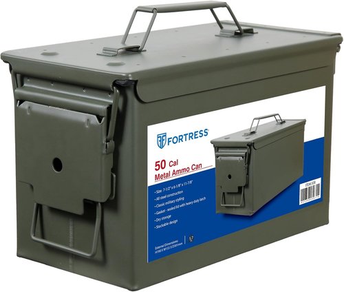 Fortress 50 Caliber Metal Ammo Can - Durable Storage for Ammo & Gear | Heavy-Duty Design
