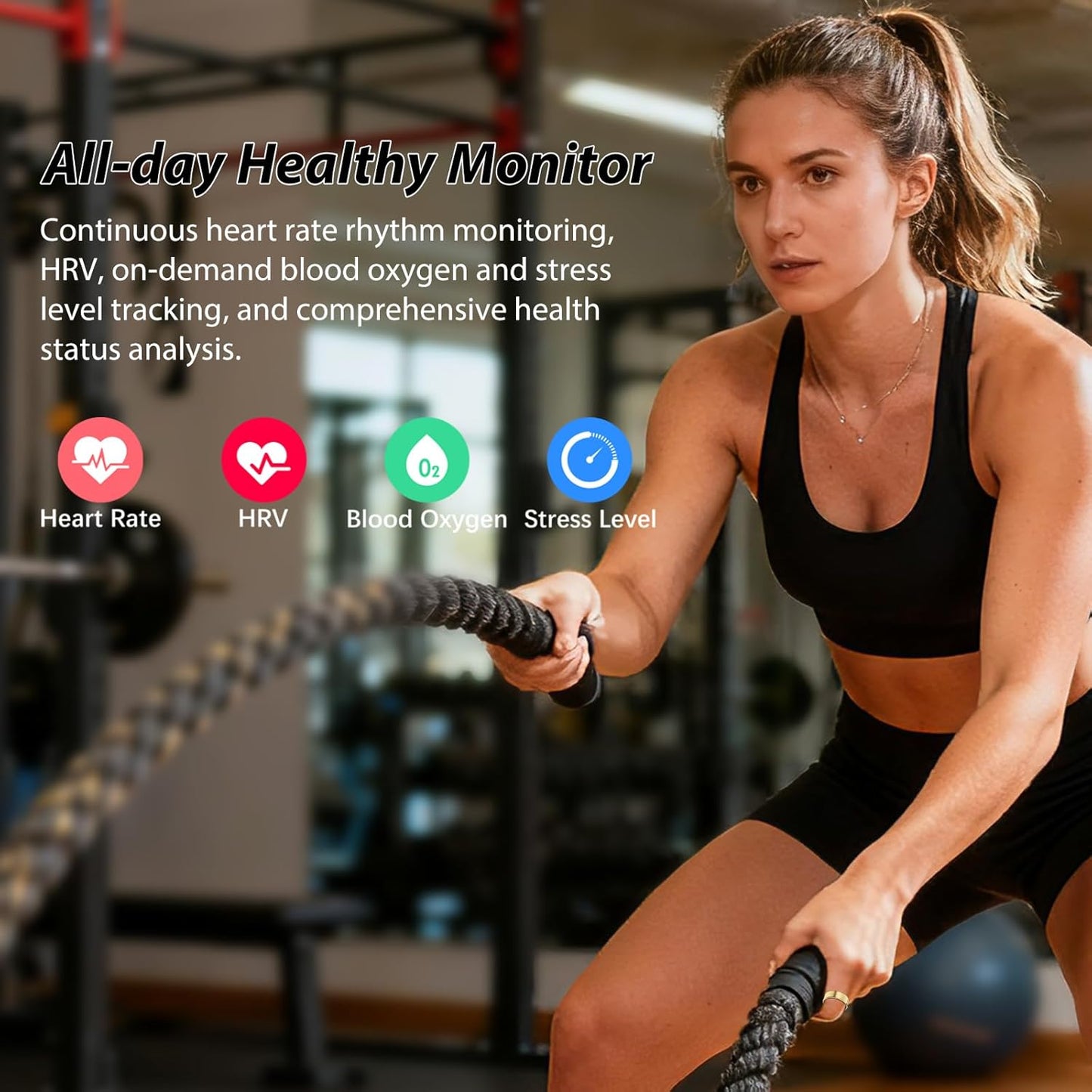 Skiennix Smart Health Ring - Fitness Tracker with Heart Rate, Blood Oxygen & Sleep Monitoring | IP68 Waterproof (Gold, Size 8)