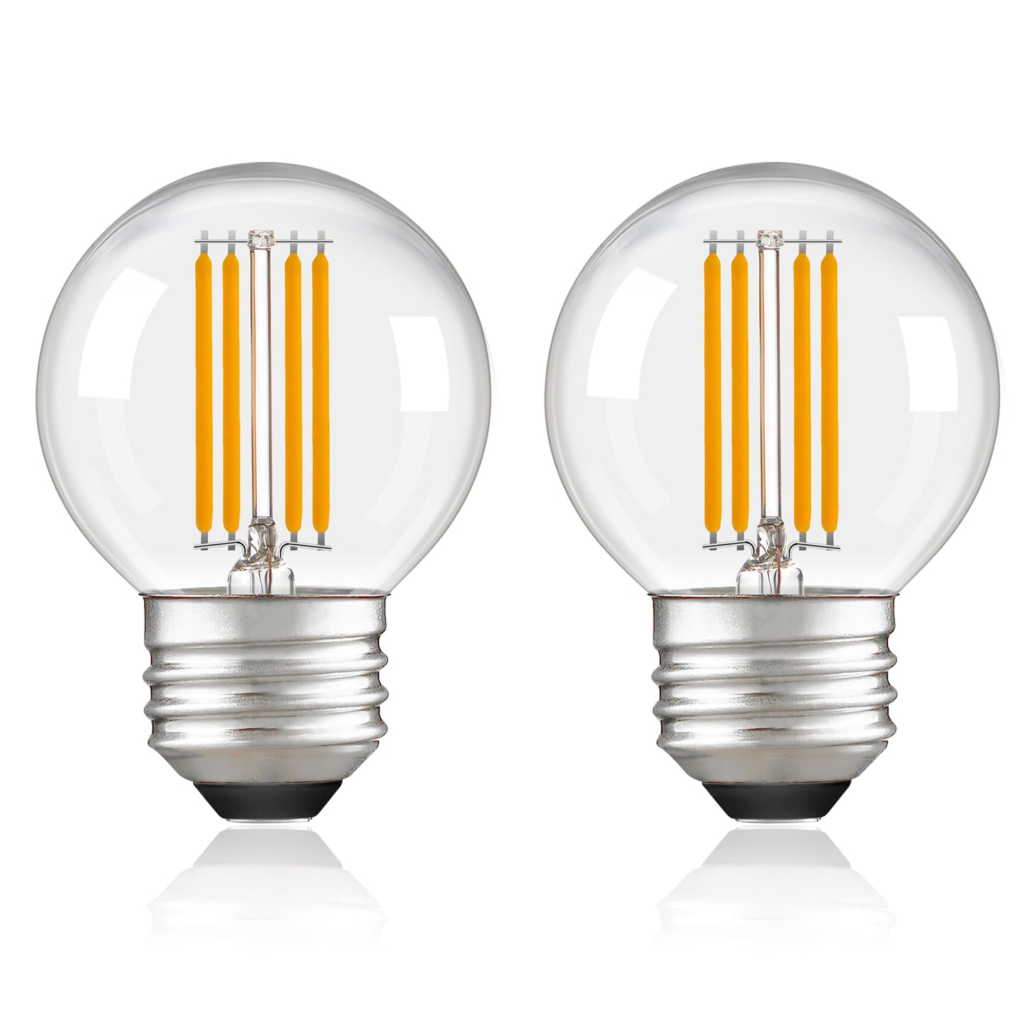 PADMO LUDAZ Dimmable LED G16.5 Light Bulb 40W Equal 4W,Small Round Light Bulbs Globe Short Light Bulbs for Chandelier,Lamp,Bathroom Vanity,Sconce,Warm White 2700K 400LM,Pack of 2