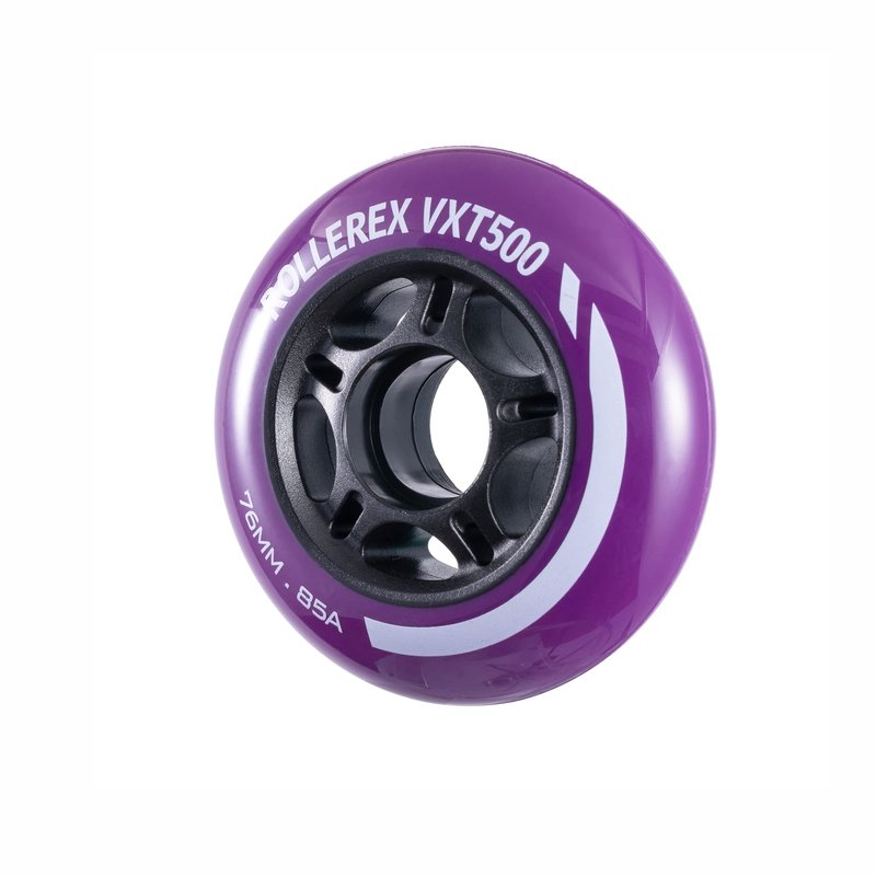 Rollerex VXT500 Inline Skate Wheels – 4 Pack Durable Replacement Roller Blade Wheels for Indoor & Outdoor Skating (76mm, Royal Purple)
