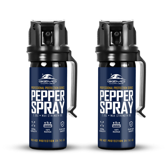 Pepper Spray for Self Defense, Large 2.3 oz Flip Top Safety, Belt Clip, OC Spray for Women, Men, Students, Outdoor Use (2-Pack)