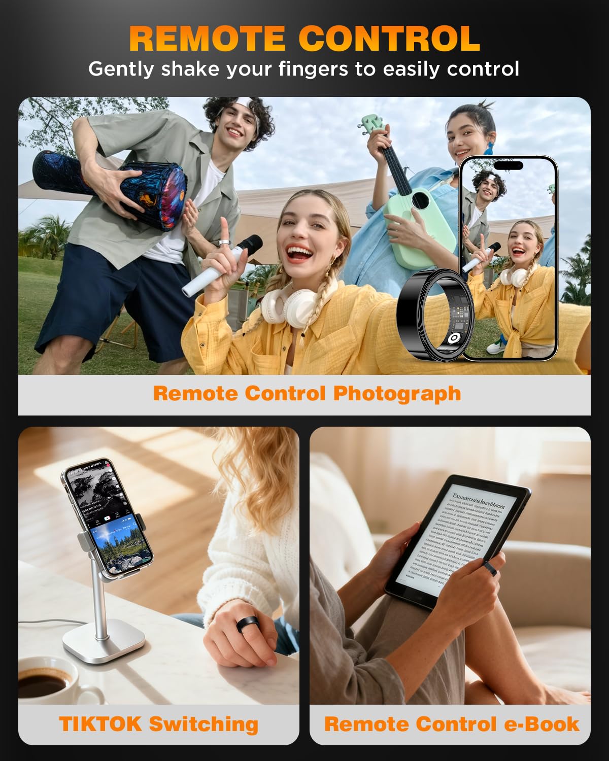 Smart Ring Health Tracker with Charging Case,Sleep,Heart Rate & Blood Oxygen Monitor, 5ATM+IP68 Waterproof Fitness Ring, No Subscription,5-7Day Battery,iOS & Android Compatible for Men Women Black 8#