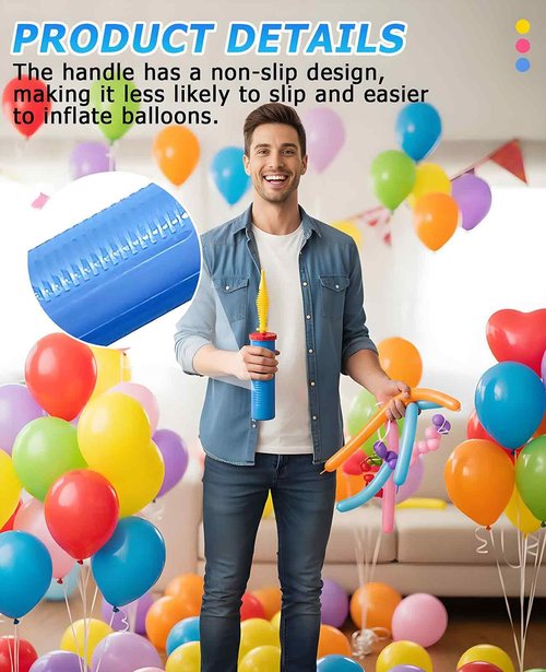 DAWZMR 5 Piece Balloon Pump Hand, Two-Way Dual Action Manual Pump Handheld for Small Animal Foil Balloons