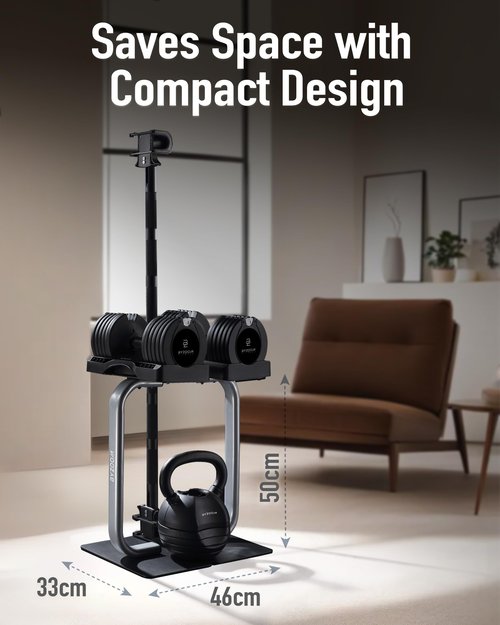 BYZOOM FITNESS Adjustable Dumbbell Stand Rack Holder for 12.5, 25, 27.5LB Adjustable Dumbbells, Weight Training Fitness Exercise for Home Gym Woman Beginner, White or Black (Black)
