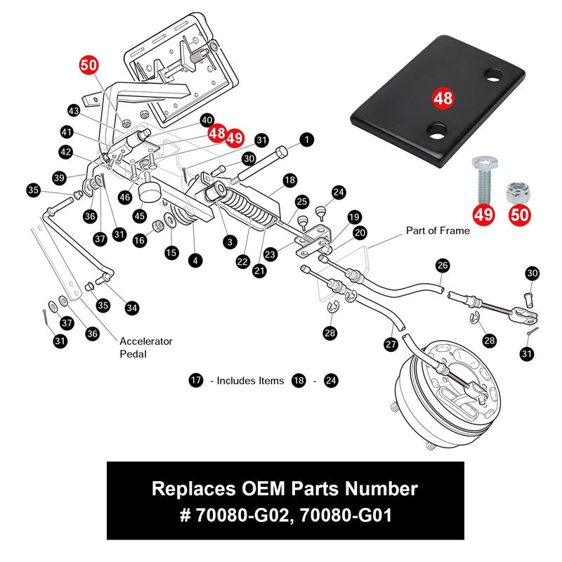 Roykaw EZGO Hill Brake Catch Bracket for 1994-Up TXT/Medalist Gas & Electric Golf Cart Models, Replaces OEM # 70080G02P