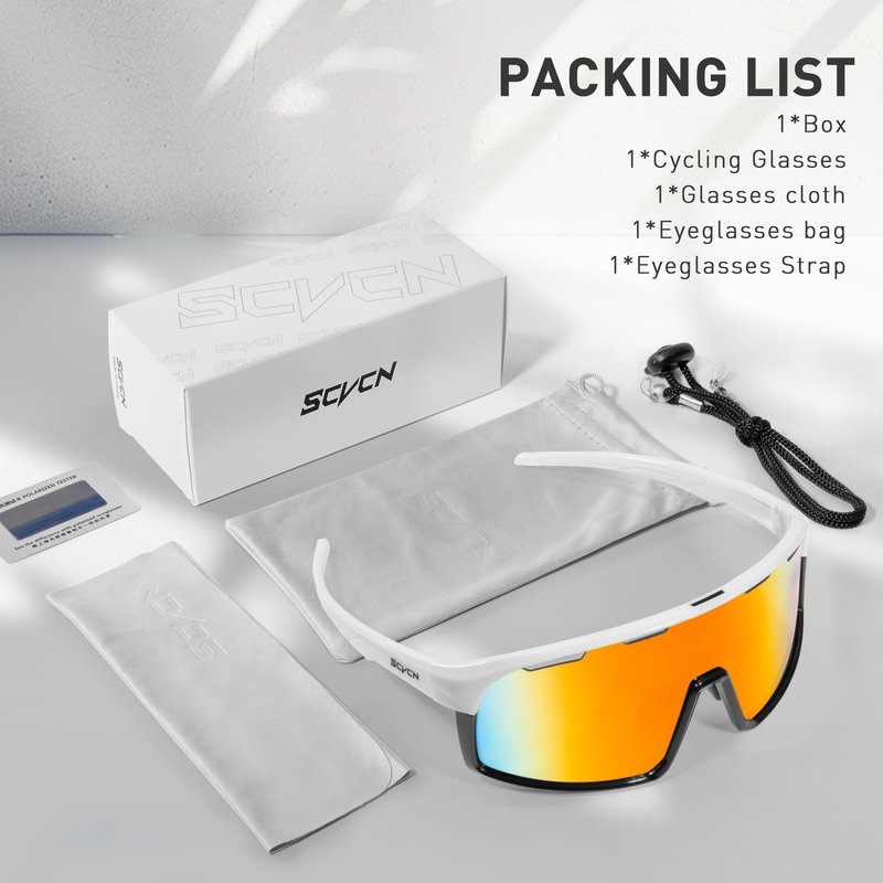 SCVCN Polarized Cycling Glasses Sports Sunglasses Men Women MTB Bicycle UV400 Protection Running Mountain Bike Baseball Biking Goggles Riding BMX Fishing Running Riding Golf Driving Softball 504