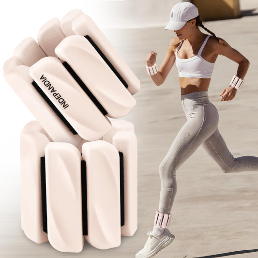 INDEPANDIA Wrist & Ankle Weights for Women and Men, 2lbs/4lbs Pairs Adjustable Silicone Weighted Bangles for Arm & Leg Workouts, Perfect for Pilates, Barre, Yoga, Walking & Home Fitness