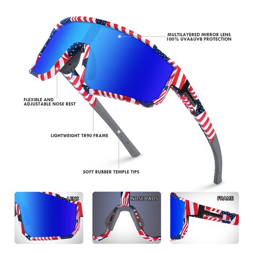 Derowern Youth Baseball Sunglasses, Kids Polarized Sports Sun glasses, Lightweight TR90 Frame UV400 Protection Outdoor Glasses for Boys Girls Softball Cycling Golf