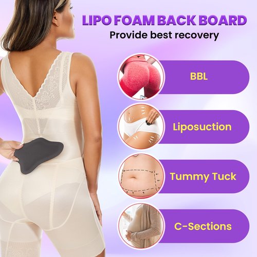 JNATER Lipo Foam Back Board - BBL Lumbar Molder, Lipo Board Post Surgery, Tablas postoperatorias para liposuccion for Comfortable Post Surgery Recovery(Grey)