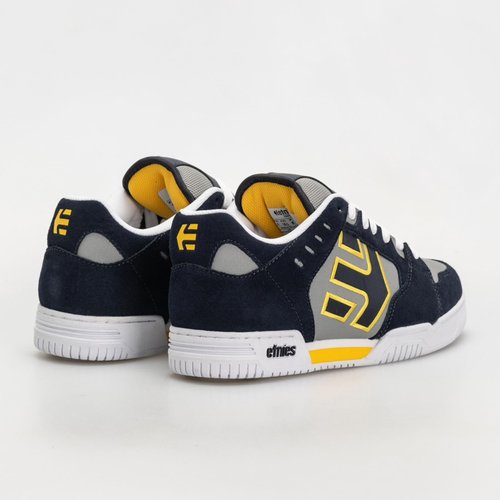 Etnies Faze– Classic Skate Heritage Style with on-Trend Puffy Look, Reinforced Cupsole, Cushioned Fit, Everyday Sneakers with bite - Navy/Grey/Yellow - 9