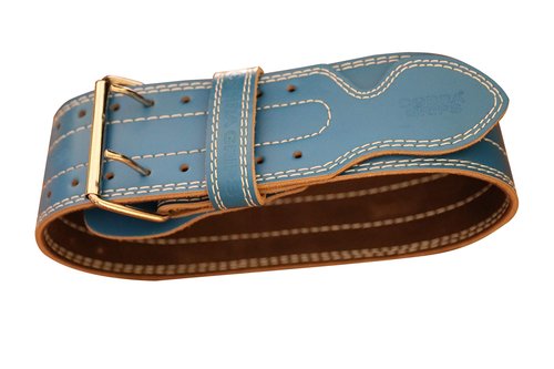Weight Power Lifting Belt 4” Wide Cobra Grips Best Premium Genuine Leather Belt for Men & Women Adjustable Weightlifting Back Support (Cyanic Blue, X-Large 41"-49")
