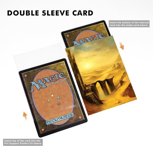 Katomula 100 MTG Card Sleeves - Textured Back Art with 100 Inner Sleeves for Standard Size Cards - Plains