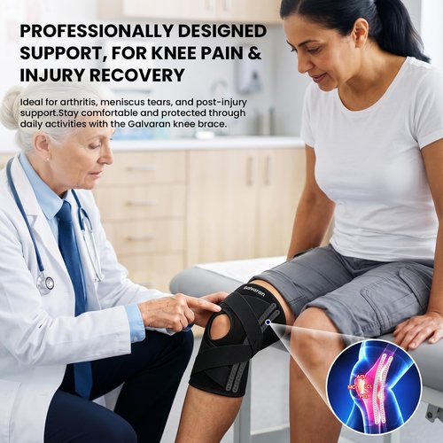 Galvaran Knee Brace for Men & Women - ACL, MCL, Meniscus Tear Support & Arthritis Pain Relief - Stabilizing Knee Braces Support with Side Stabilizers & Patella Gel Pad